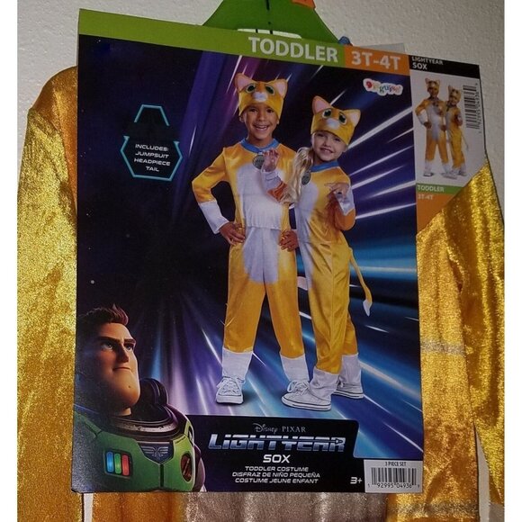 NWT Sox Yellow Cat Disney Lightyear Halloween Costume Toddler 2T OR 3T-4T - Picture 8 of 8